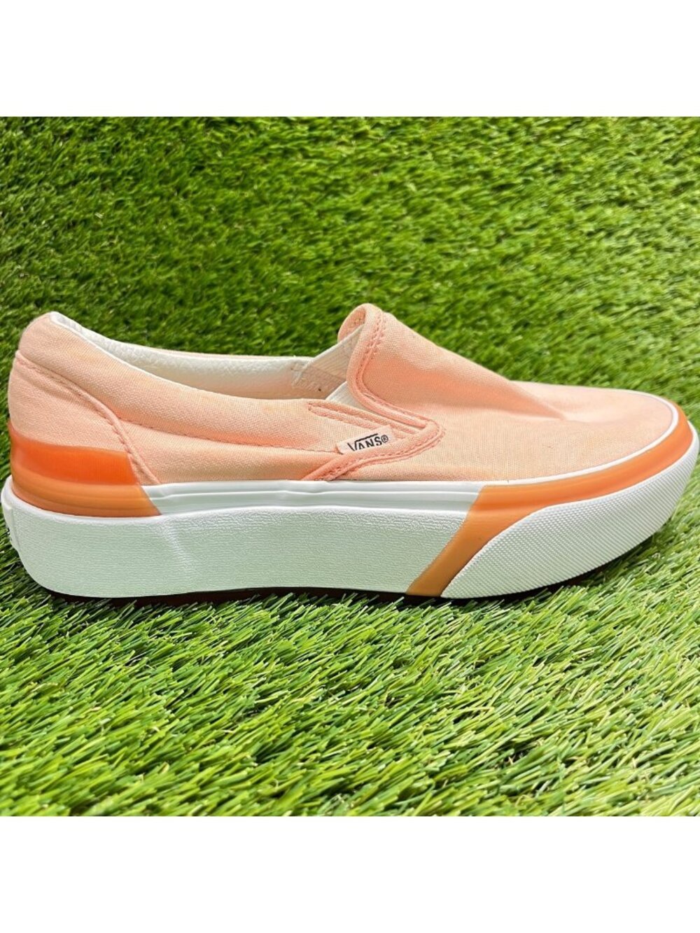 Vans Classic Slip-On Stacked Womens Size 7 Pink Athletic Skate Shoes Sneakers